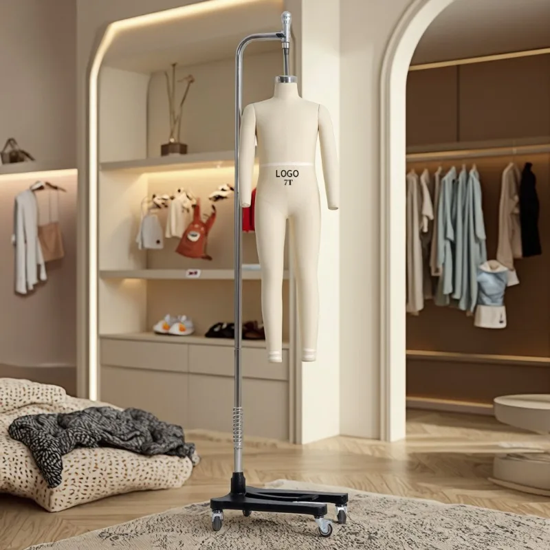 Mannequin children's clothing hanging clothing form, with wig display, for teaching purposes
