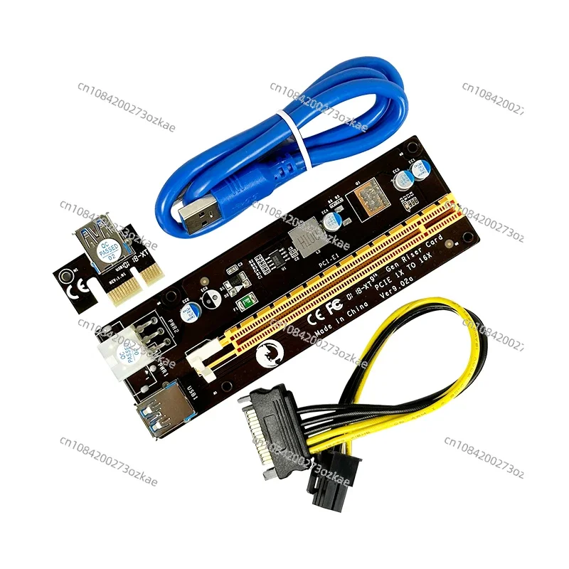 

PCI-E1X To 16X USB3.0 6PIN Power Supply Interface External Graphics Card Extension High-speed Adapter Cable Expansion Card