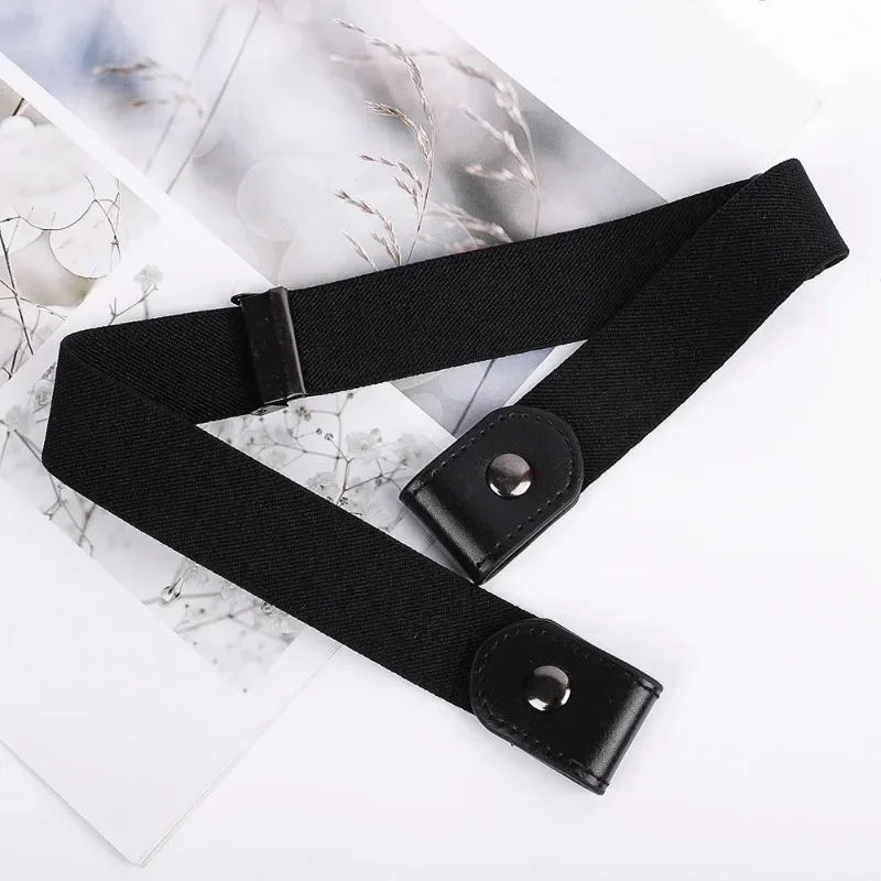 Adjustable Stretch Elastic Waist Band  No Buckle Easy To Wear Invisible Belt Buckle-Free Belts for Women Men Jean Pants Dress