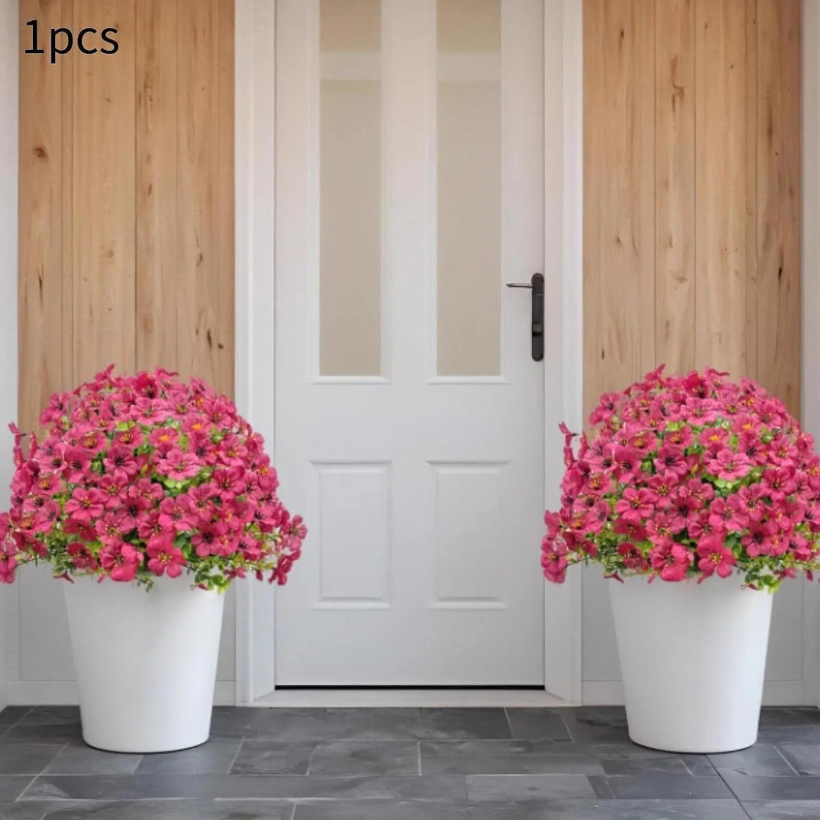 

Artificial Violet Flower Topiary with Ground Stake Height 19.69" for Pathway Farmhouse Balcony Walkway Front Porch Decor