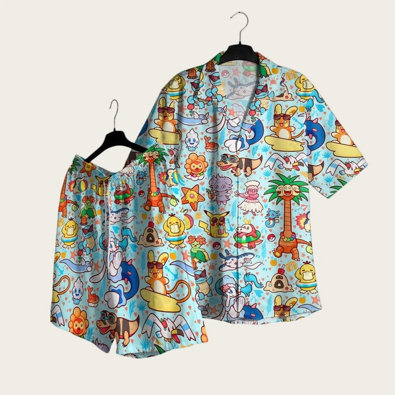 conjunto-de-camisa-e-shorts-de-praia-de-verao-pokemon-2026-estilo-casual-solto-pijamas-de-anime-t-shirt-e-shorts-em-dois-pecas