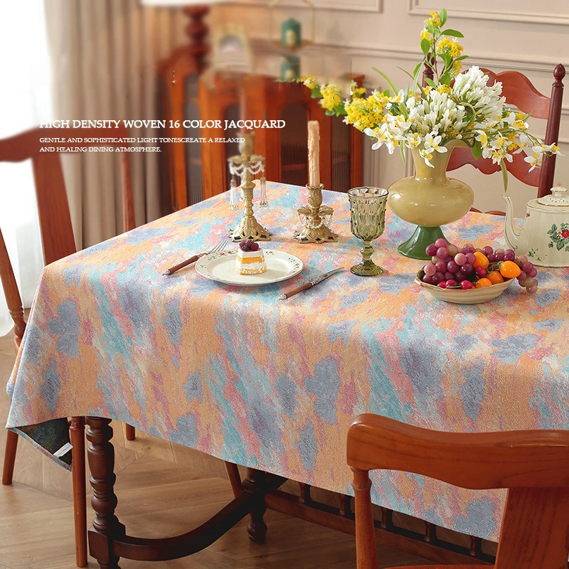 New Imitation Cotton Linen Tablecloth Table Decor American-Style Thickened Heat-Resistant Tablecloths Household Table Cloths