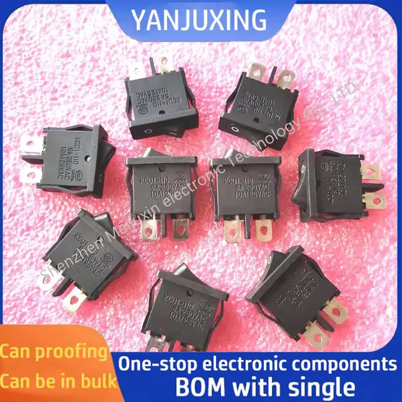 

1~5PCS/LOT Ultra-thin ship switch 2 pin 2 speed KCD1-110 Thin flat black warping power switch 9.5*21MM