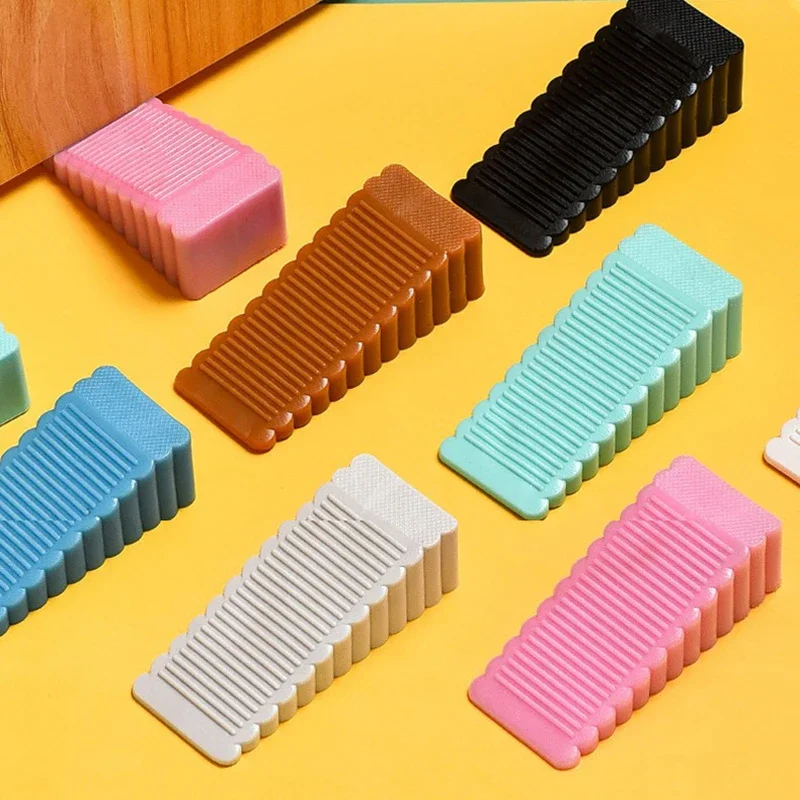 Safety Silicone Door Stop Block Wedge Stop Door Stopper Home Offices Door Rear Retainer Impact Stopper Rubber Stops No Drill