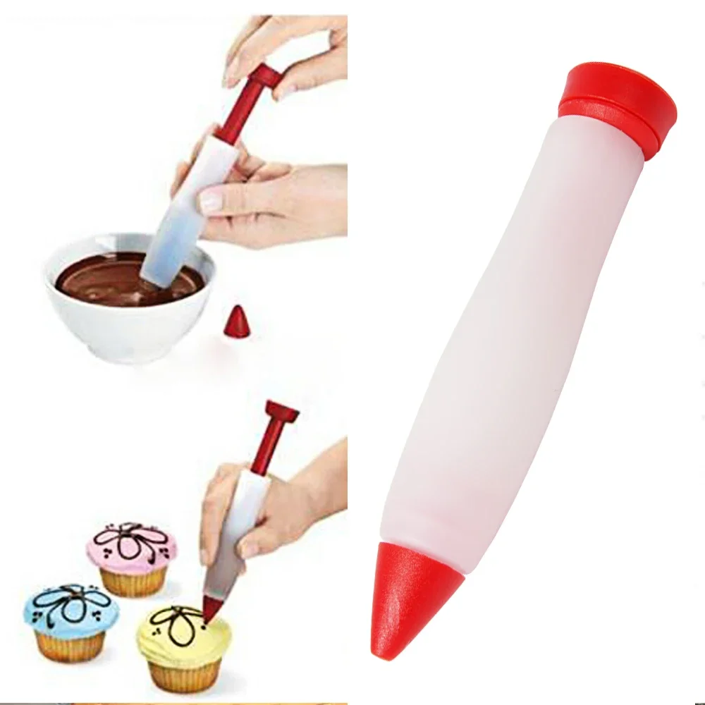 Silicone Food Writing Pen Chocolate Decorating Tools Cake Mold , Cookie Icing Piping Pastry Nozzles  Baking Tools for Cakes