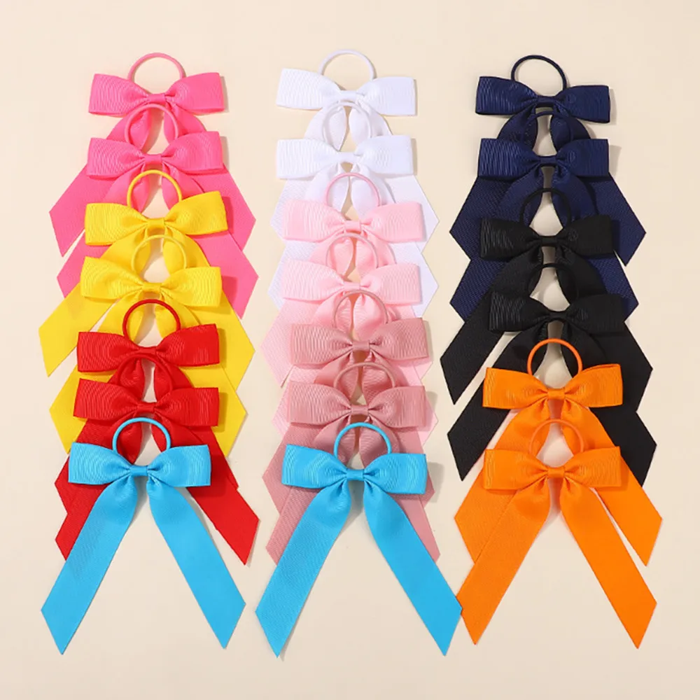 20 Stück Süße Schleifen-Haarbänder für Kleinkinder Cheerleader-Schleifen Kopfband Kinder Mode Einfarbig für Mädchen Kinder Party Kopfschmuck Haaraccessoires