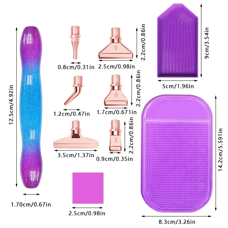 Набор инструментов для алмазной живописи, набор из 5d-ручек с разноцветными наконечниками из смолы и сплава, для мозаики