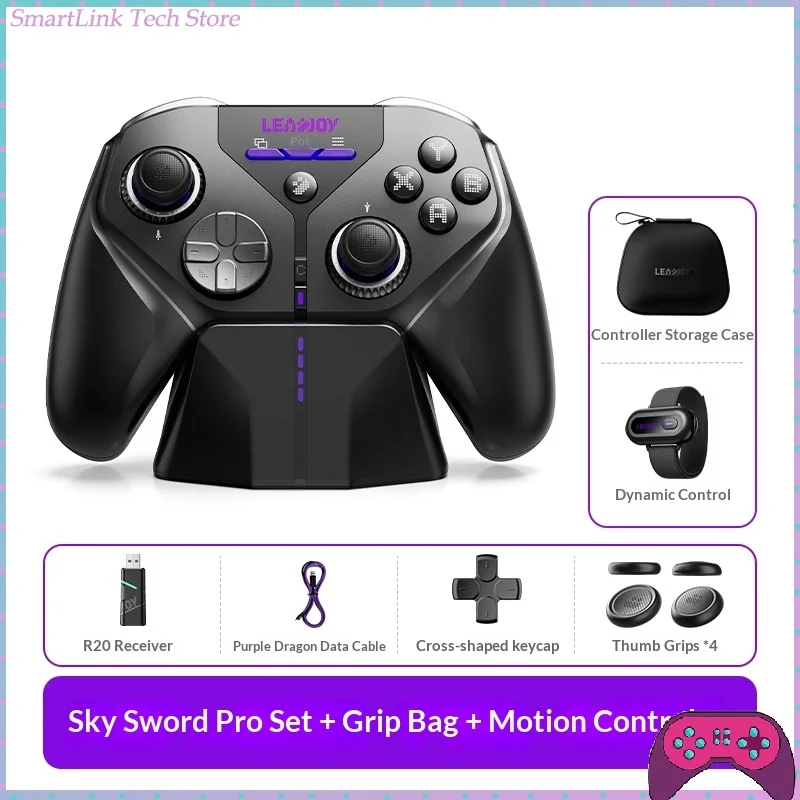 New Leadjoy SkySword XENO Pro Gaming Controller with Six-Axis Motion TMR Joystick 4 Motors Wireless Bluetooth Gamepads Gifts