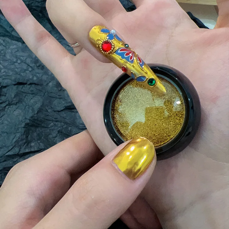 [L&P] مرآة معدنية مسحوق أظافر معدنية بريق الذهب الشمبانيا الفضة هلام البولندية الكروم الغبار مانيكير لتقوم بها بنفسك تقشر الديكور