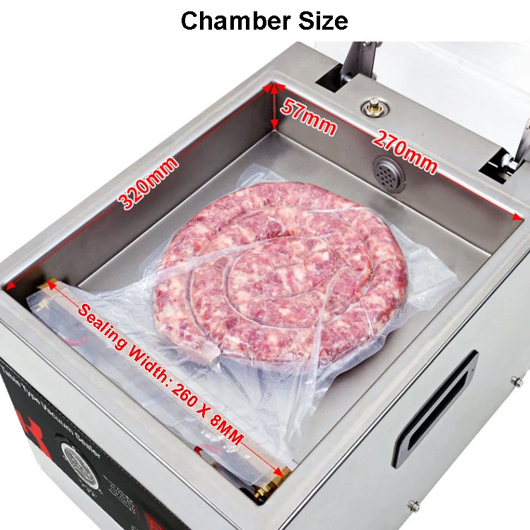 Automatische Tischplatte Economy Food Hamber Vakuumiermaschine Vakuumiermaschine Verpackungsmaschine