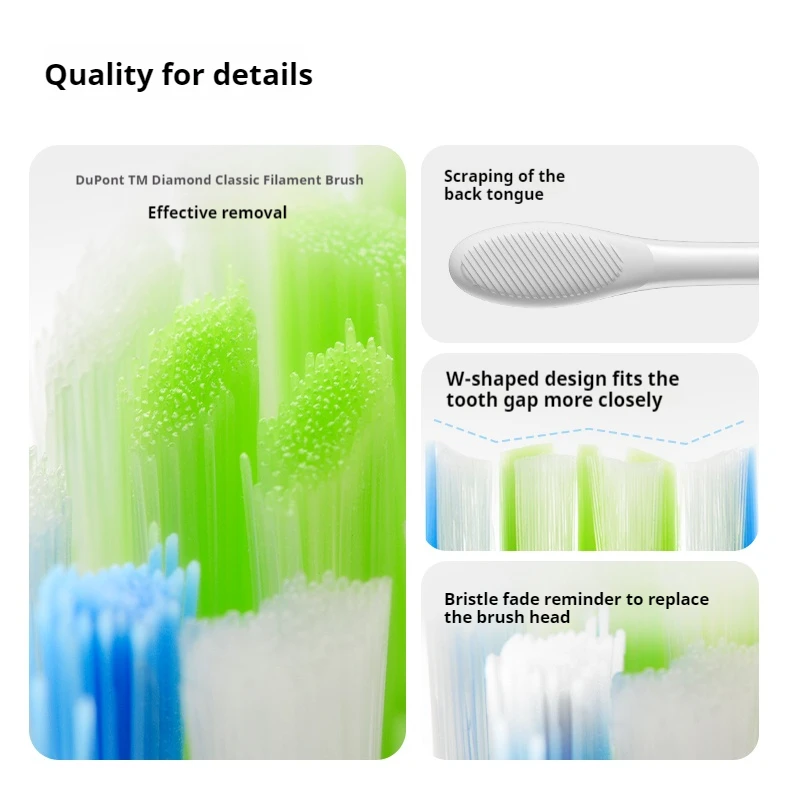 رؤوس فرشاة بديلة أصلية لفوهات فرشاة الأسنان الكهربائية Oclean Flow/X PRO Elite/X PRO /F1/Z1/One/ Air2