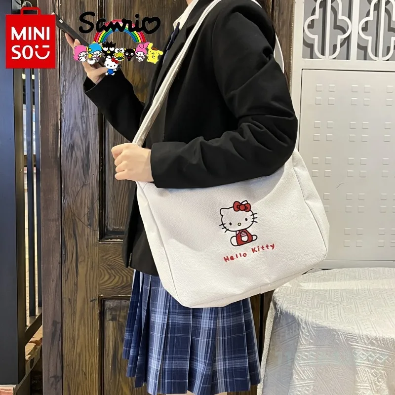 Miniso Sanrio New Women's Crossbody Bag Fashionable and High Quality Women's Shoulder Bag Solid Color Versatile Girl Handbag