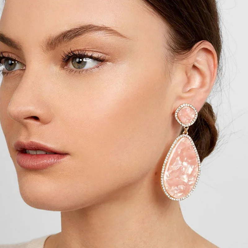 Foreign trade hot-selling new earrings, fashionable big-name alloy diamond-encrusted water drop earrings, manufacturer's supply