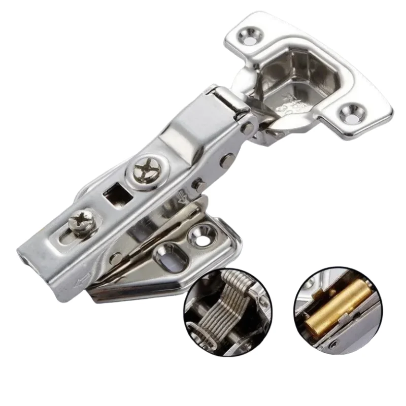 4pcs 304Stainless Steel Hinge Furniture Hardware Soft Close for Cabinets and Cupboard Furniture Fittings Damper BufferHinges