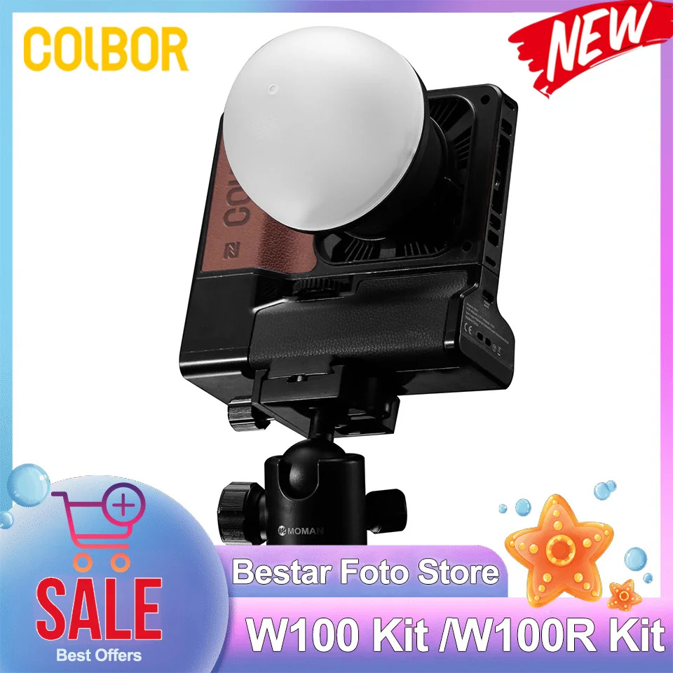 COLBOR Wonder 100 Kit 100W 2700K-6500K Pocket Video Light for Camera Photography High Luminance Fill Lamp with Built-in NFC