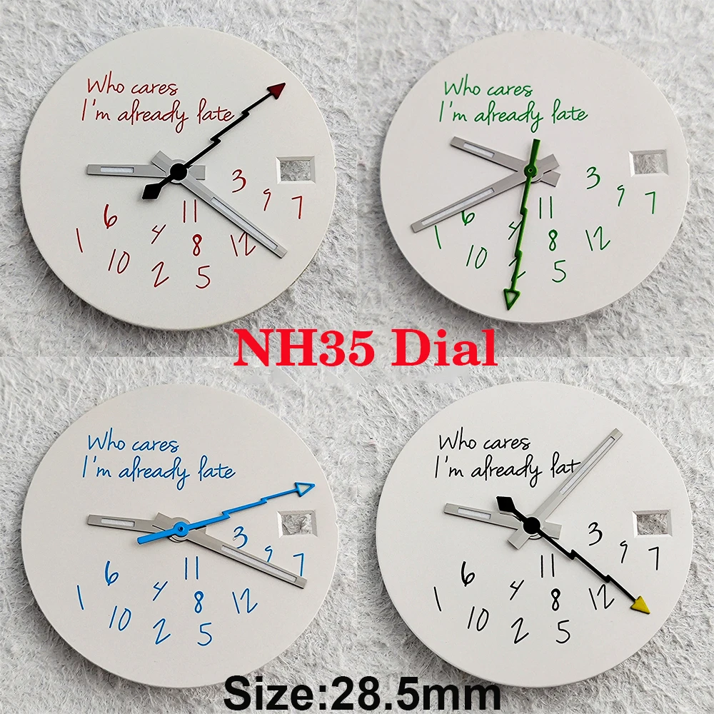 

Несветящийся персонализированный циферблат часов 28,6 мм без логотипа, подходит для механизма NH35, циферблат без гвоздей, аксессуары для часов