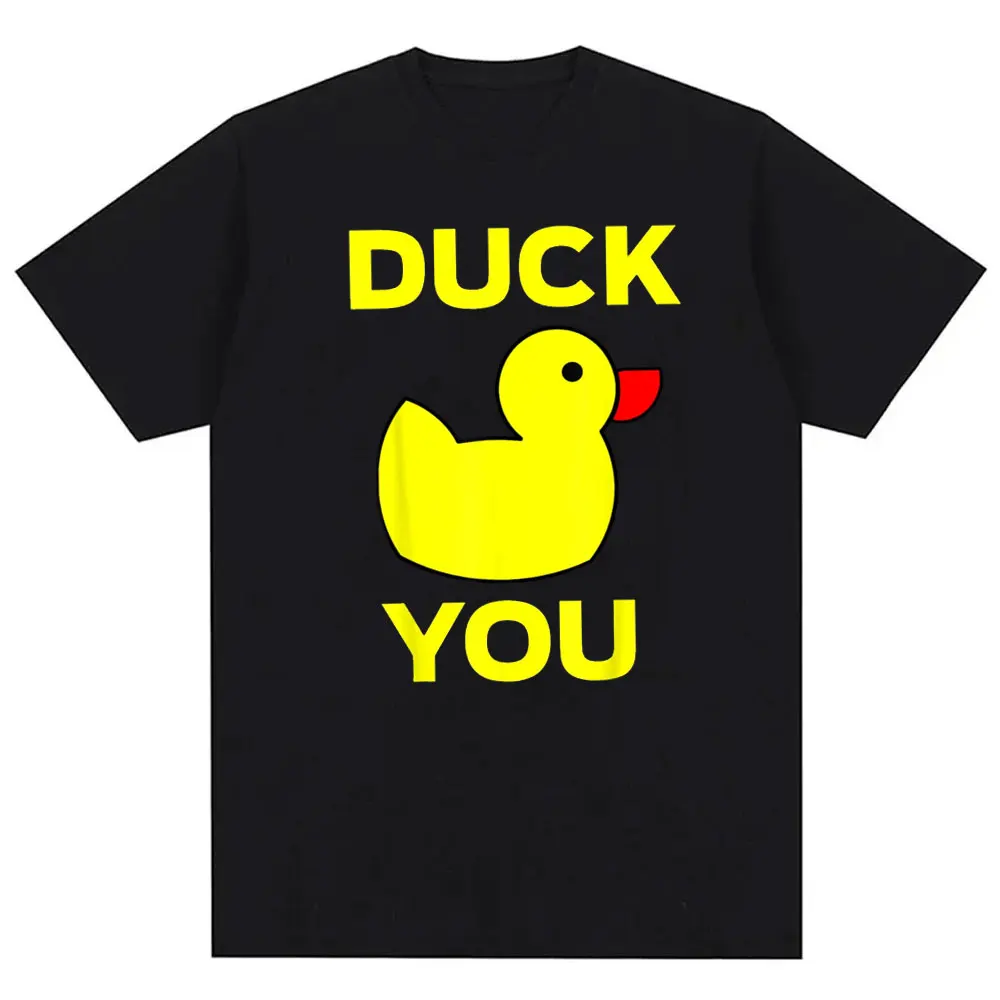 SLIGHTLY SARCASTIC SERIES Duck You! Funny Cartoon T-Shirt O-neck Men Clothing Funny T Shirts Offensive Graphic T Shirts Cotton