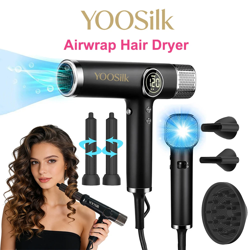 110000 Rpm profissional secador de cabelo sem escova íons negativos secador de cabelo 1800w poderoso baixo ruído 5 em 1 salão de beleza cabelo airwrap styler