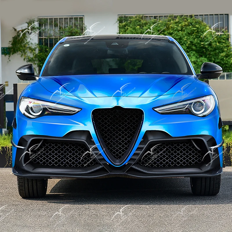 Suitable for Alfa Romeo Stelvio 2017-2025 front bumper carbon fiber car exterior modification and decoration accessories