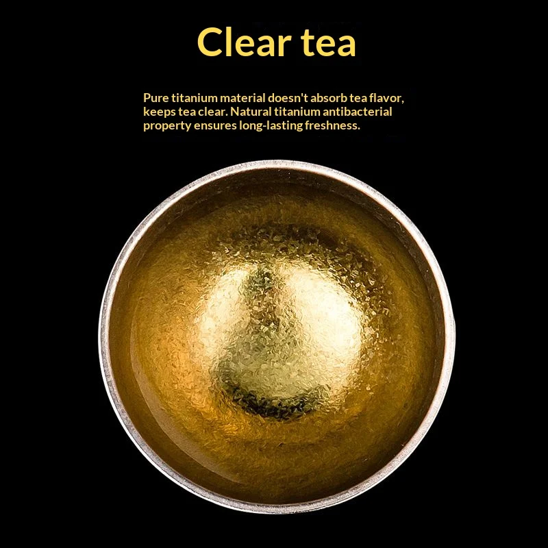 Gianxi Pure Titanium High-End Small Tea Bowl Ice Crystal Master Cup Tea Set Outdoor Camping Personal Titanium Alloy Water Cup