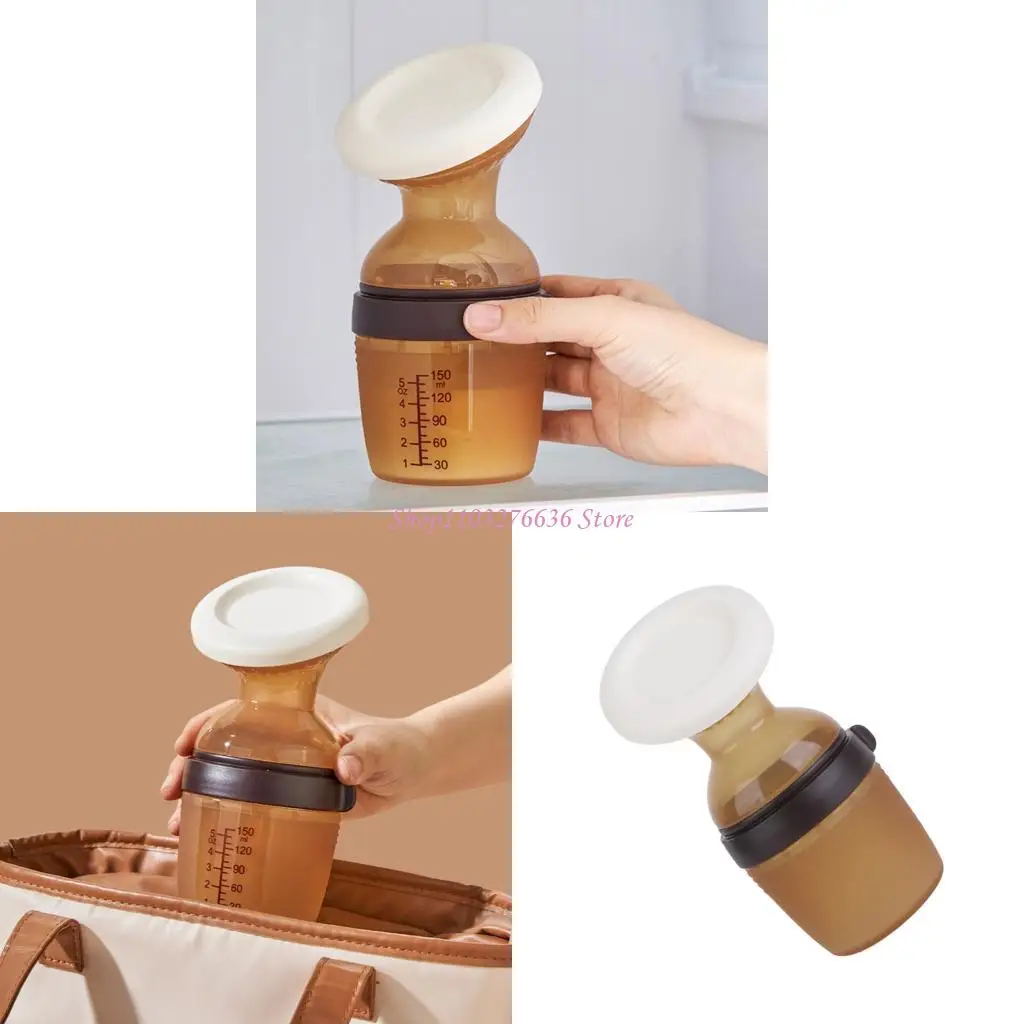 

R6FD Ручной сборщик грудного молока с крышкой шириной 80 мм открывая грудь Сборник молока чашка 150 мл с легкой обработкой для