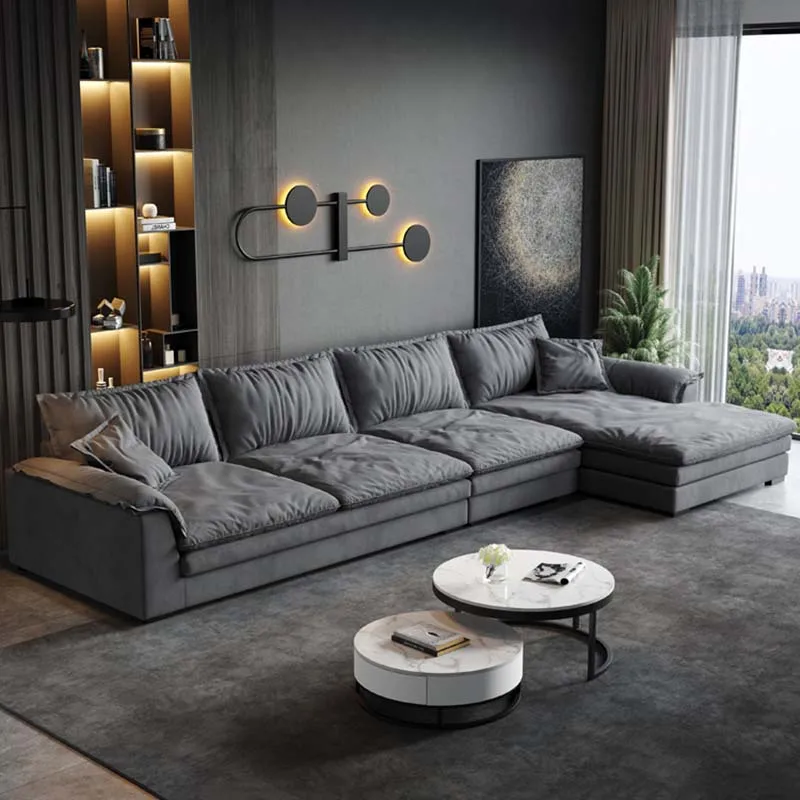 Sofy segmentowe z tkaniny salon Nordic Sofa narożna nowoczesna elegancka Sofa Sala De Estar De Luxo luksusowe meble kanapa