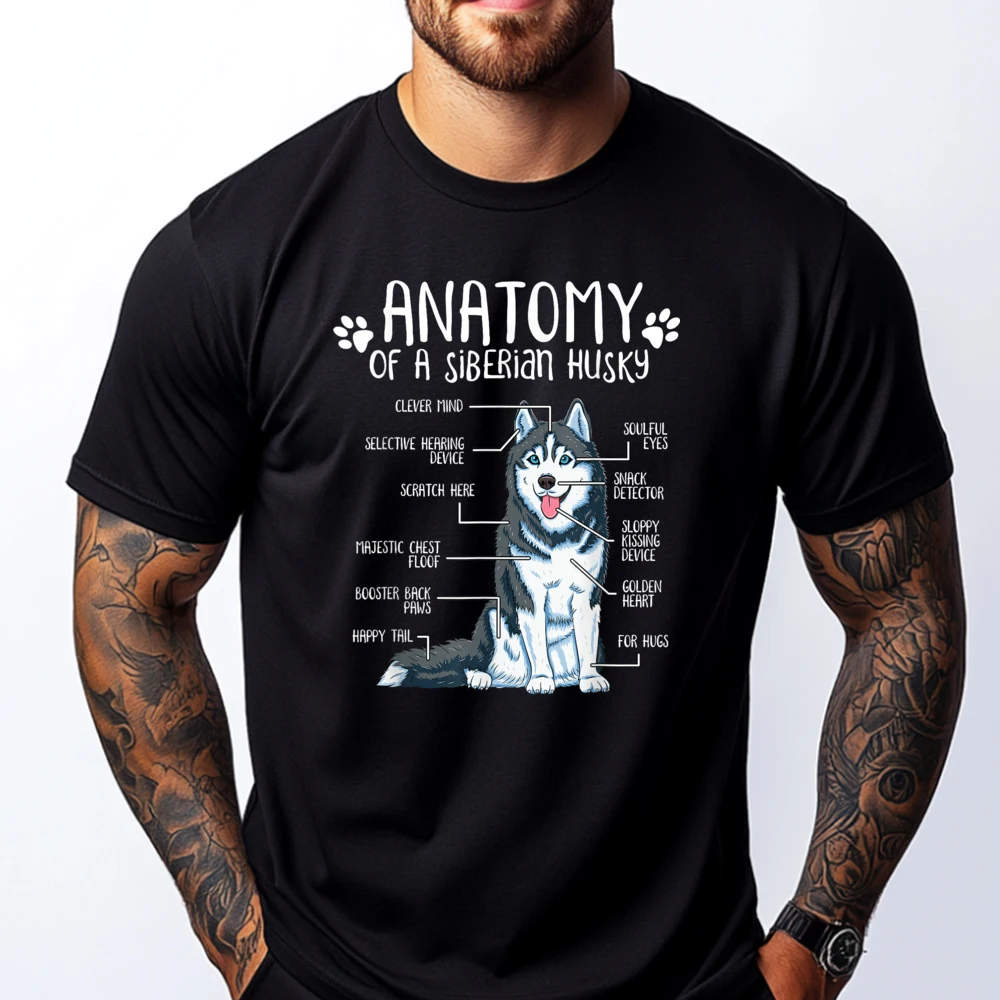 

Funny Anatomy Siberian Husky Dog Lover Shirts Men Graphic Valentine's Day Design Gift Tee Shirt Mens Valentine's Day Gift