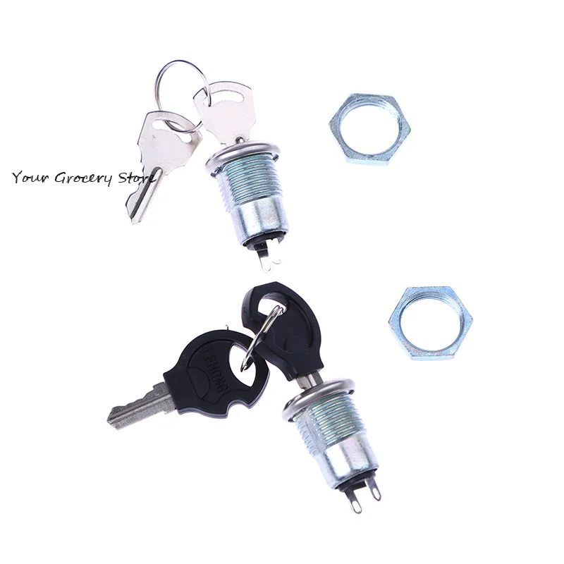 1 Set Phone Lock Security Power Switch S1203 2PIN 2 Keys 12mm Stainless Steel Electronic Key Switch ON OFF Lock Switch