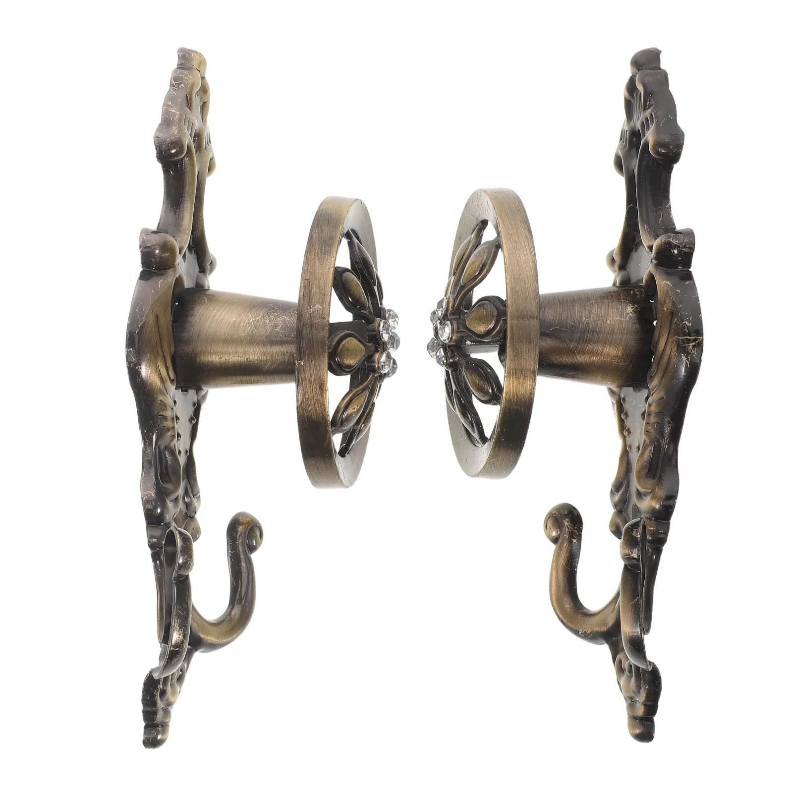 

1Pair Sunflower Curtain Hooks Vintage Style Window Drape Hanger Rustproof Wall Mounted Metal Hook for Curtains Keys Plants