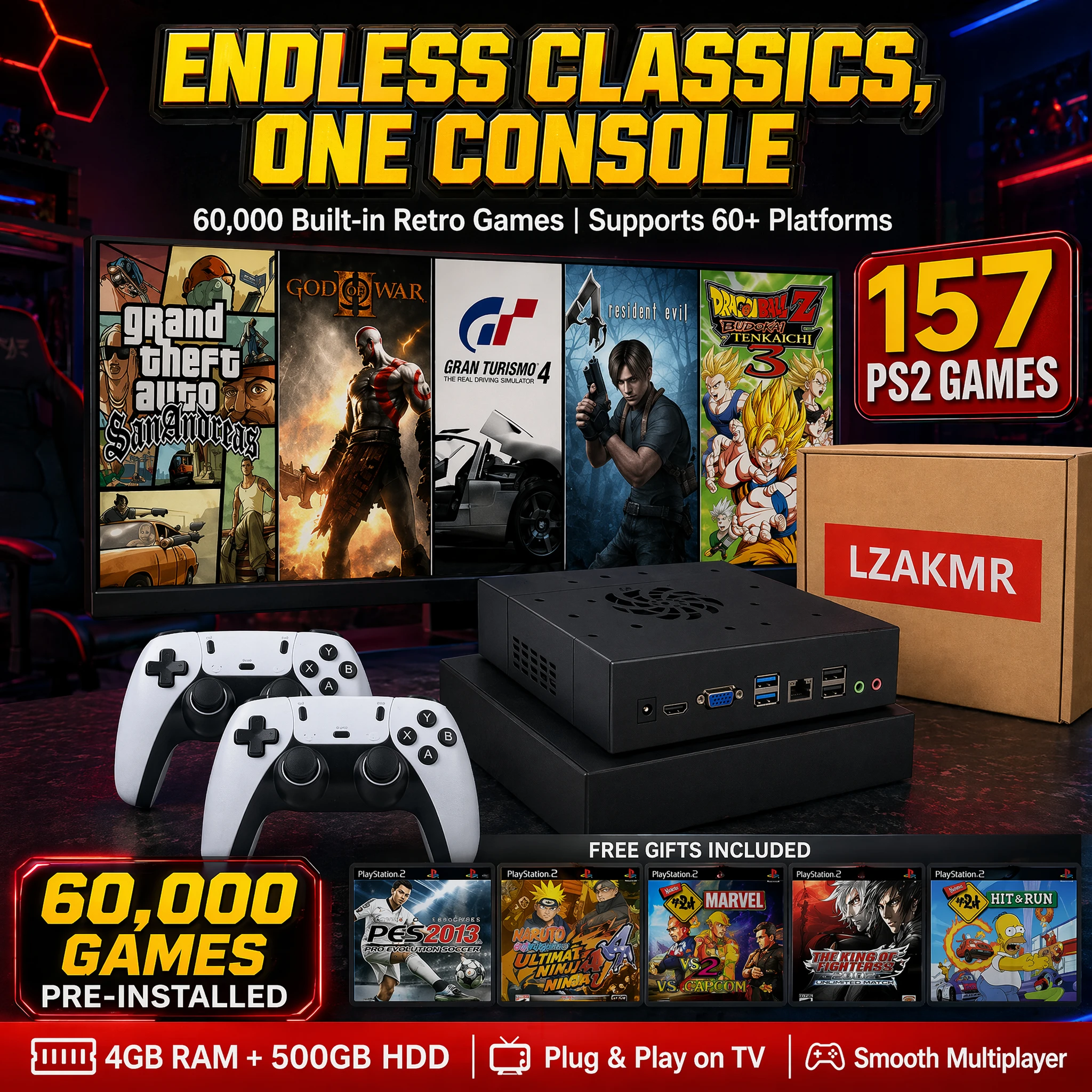 Gaming Console With Gta - 157 giochi PS2! Dispositivo di gioco