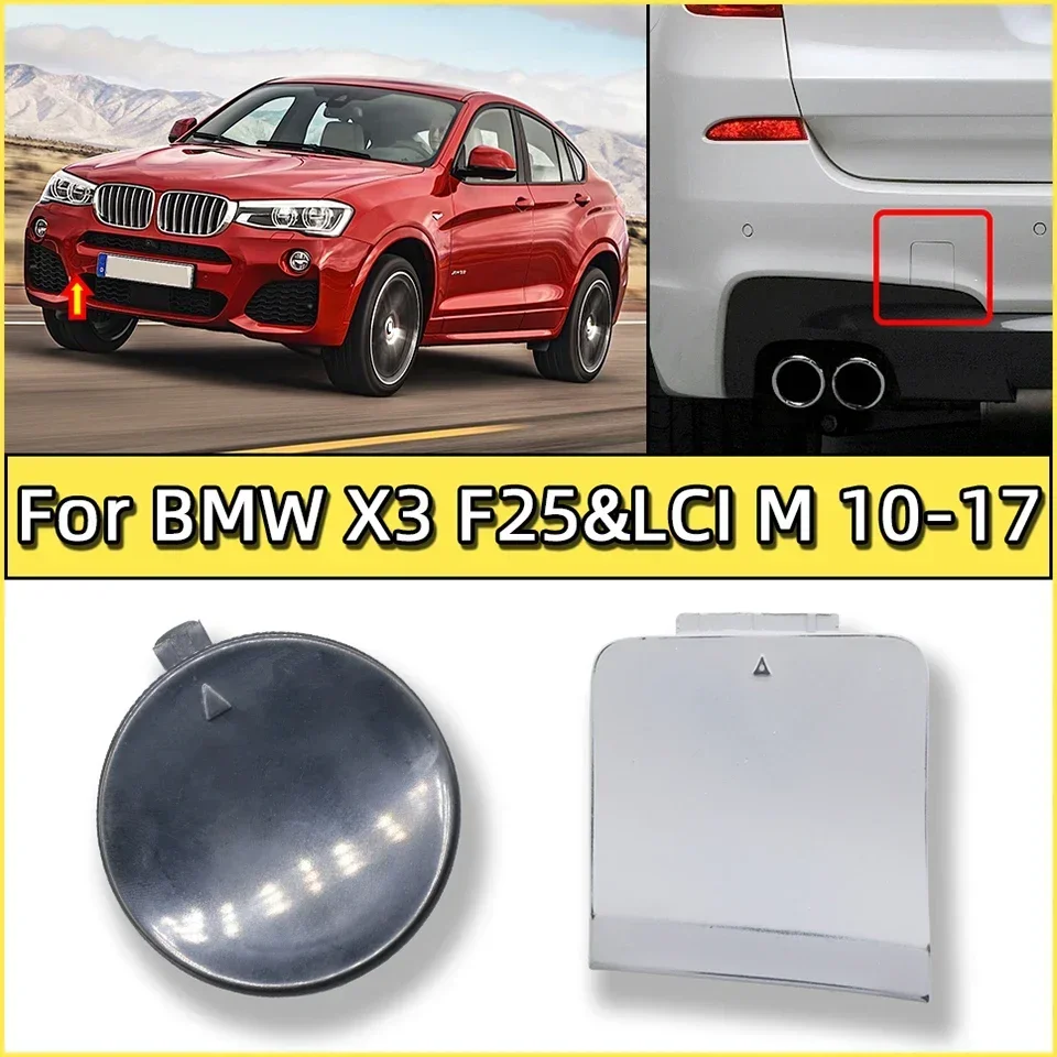 Cubierta de gancho de remolque de parachoques delantero y trasero para BMW, piezas de automóvil de alta calidad para BMW X3 F25/LCI m-bumper 2010 2011 2012 2013 2014 2015 2016 2017