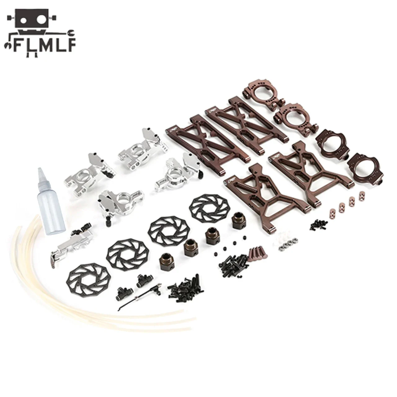 Rc Car Gas New Four Wheel Hydraulic Disc Brake Set 2 with CNC Metal Suspension Arm Kit Fit 1/5 ROVAN ROFUN RF5 F5 MCD XS5 Parts