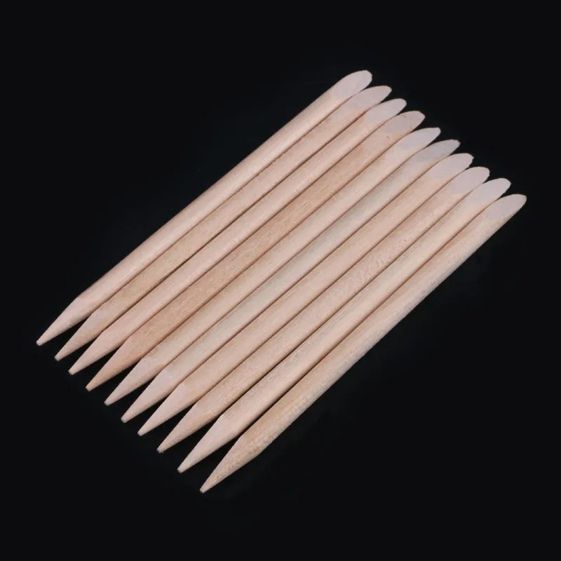 Orange Wood Sticks para Nail Cutticle Pusher, Remover Ferramenta, Garfos para Pele Morta, Manicure Suprimentos, Ferramenta de Madeira, 50 PCs/Bag