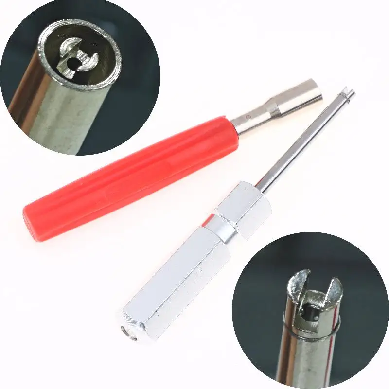 1/3 قطعة سيارة دراجة موتو الإطارات إصلاح الأجزاء الأساسية قضيب صمام الإطارات الأساسية أداة إزالة مجموعة مفك مع رأس شفط المغناطيسي