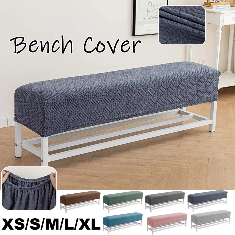 

1PC Non-slip Rectangle Bench Slipcover Anti-Dust Removable Jacquard Chair Cover for Piano Bench Bedroom Wedding Tabouret De Bar