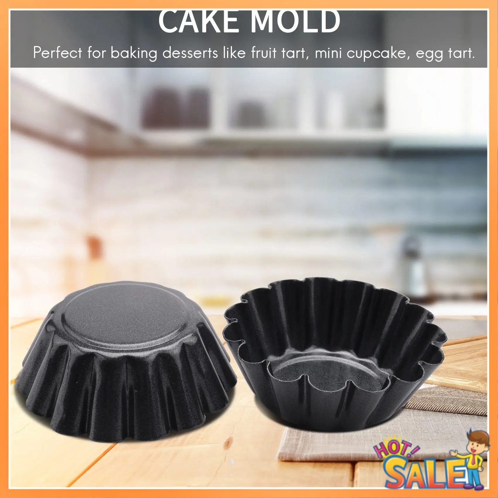 

AB68 Non-Stick Tart Quiche Flan Pan Mold Muffin Cup Pie Pizza Cake Mold Cupcake Egg Tart Tartlet Baking Mold 8Pcs
