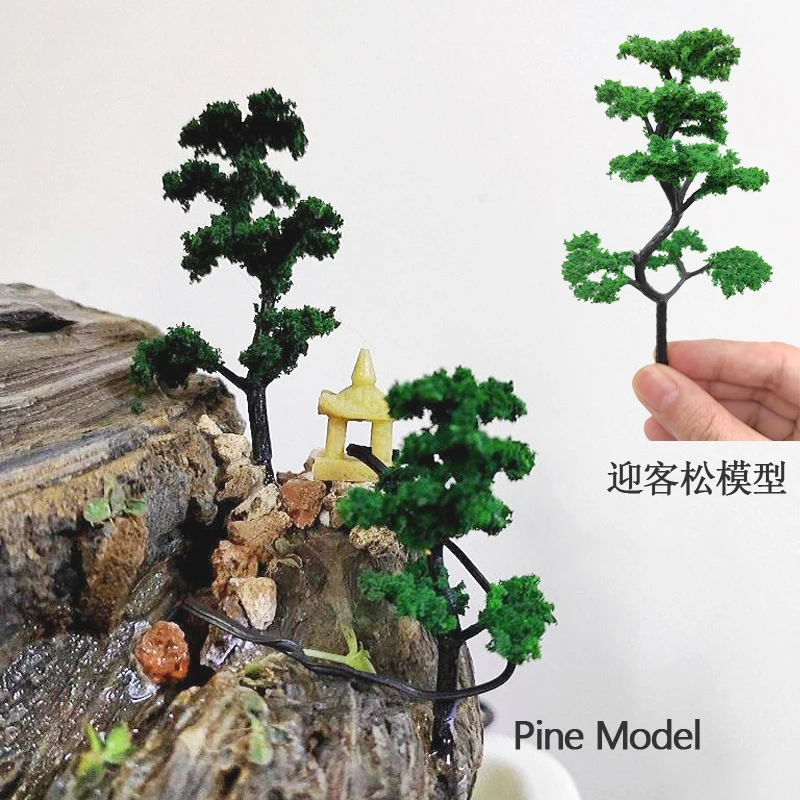 10pcs HO Scale Model Pine Trees Cedar Landscape Train Railway Layout Dioramas Christmas Diy Sand Table Decor 6cm/8cm/10cm/12cm