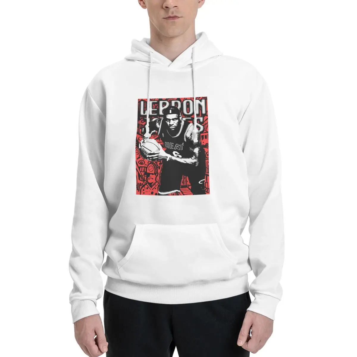 Lebron James Basketball Player Lebron And James Couples Plus Velvet Hooded Sweater Leisure beautiful With hood pullover Graphic