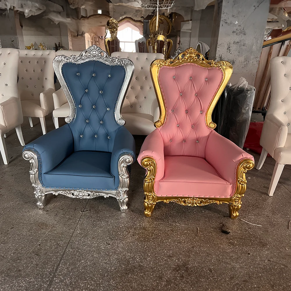 Banquet Gold Throne Sofa Chairs For Kids Chair Children Furniture 2pcs set for Event