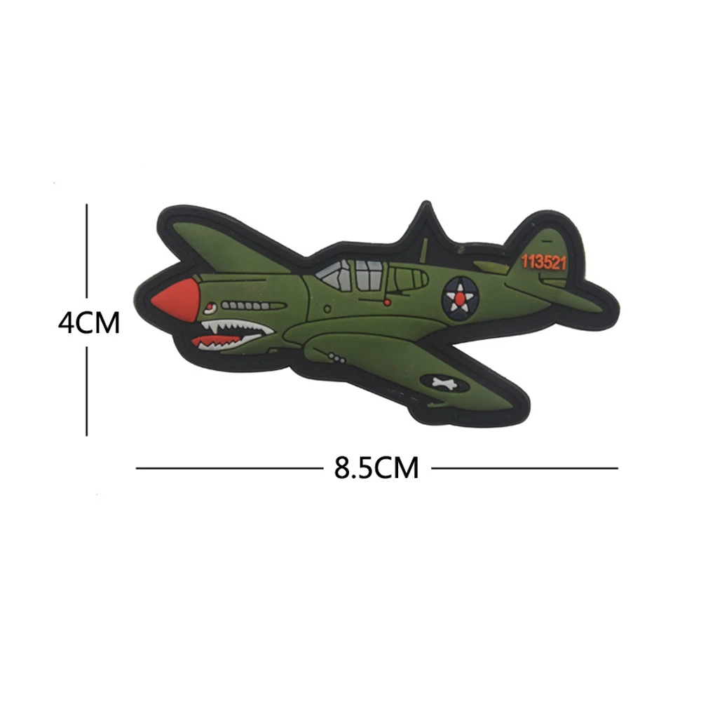 PVC Rubber Plane Patch Aircraft Embroidered Patches Airplane Glow In Dark Appliqued For Clothing Cap