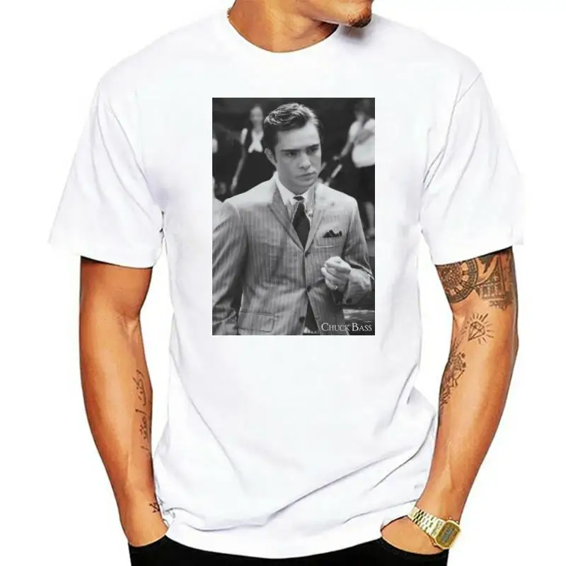 Chuck Bass Gossip Girl Ed Westwick Cotton Mens Top Tee Casual T-Shirt