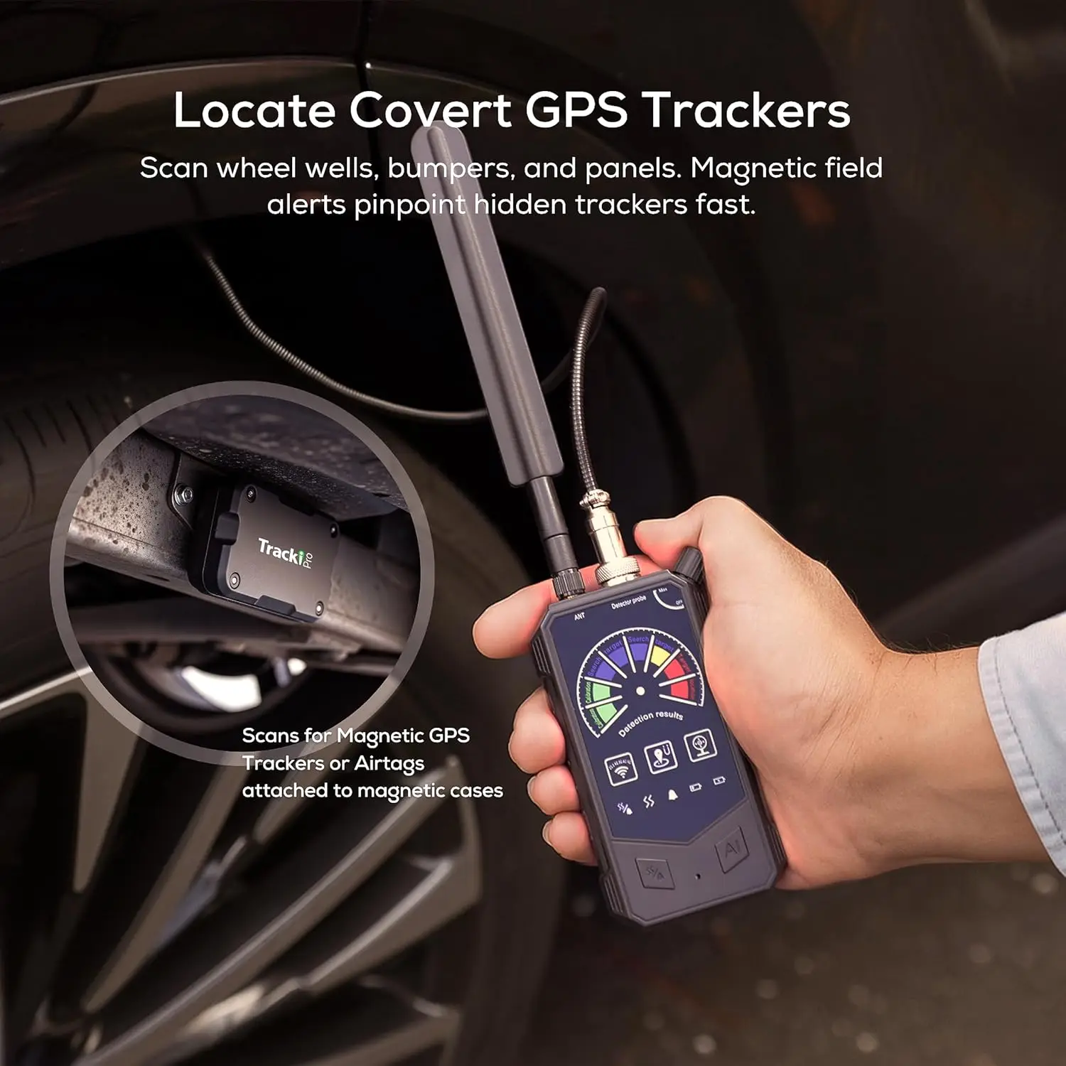 Appareils anti-espion portables 3-en-1, détection RF/IR940nm/magnétique de 9e génération, scanner de caméra/écouteuse/localisateur GPS pour la confidentialité à l'hôtel/au bureau/en voiture