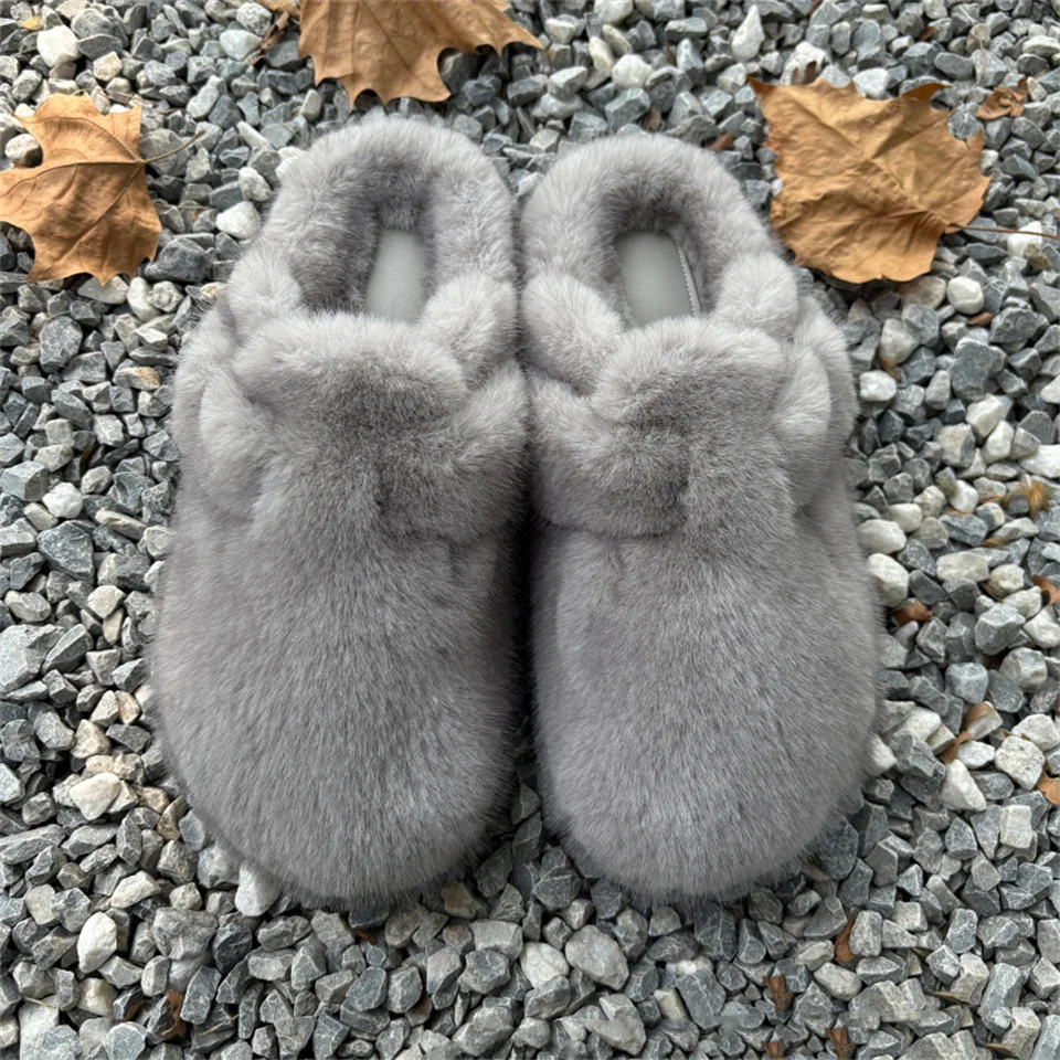موضة نعال قماش فو الفراء النساء الشتاء عدم الانزلاق قباقيب البغال السيدات أحذية امرأة birkenstoks bosten في الهواء الطلق نِعال من الفراء