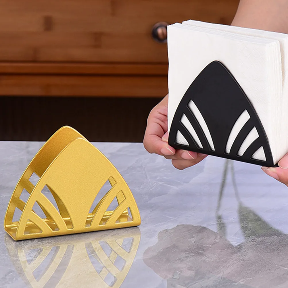 Triangular Iron Napkin Holder Stand for Dining Table Kitchen Bar Restaurant Office Freestanding Metal Napkin Organizer Vintage
