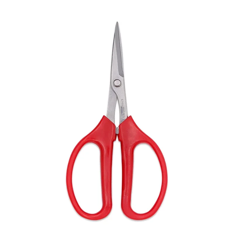 Whosesale Stainless Steel Fruit Grape Scissors Clipper Red PVC Comfort Handle Pruning Shears Gardening Tools for Bonsai Flowers