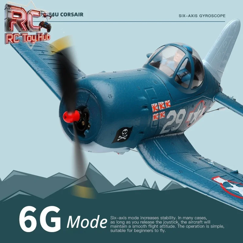 4CH RC Airplane WLtoys XK A500 F4U Corsair Q Version Fixed Wing Electric Aircraft Model Portable Outdoor Flight Toy boys Gift