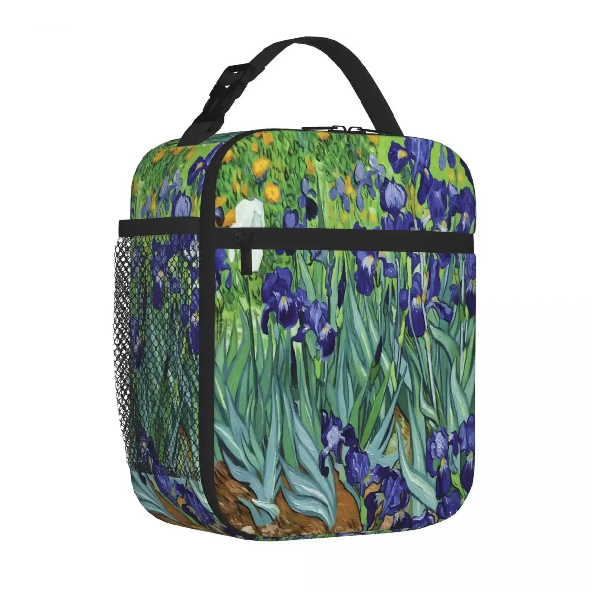Bestselling Van Gogh - Irises Double Deck Carry Lunch Bag Cycling Trip Small Lunch Bag