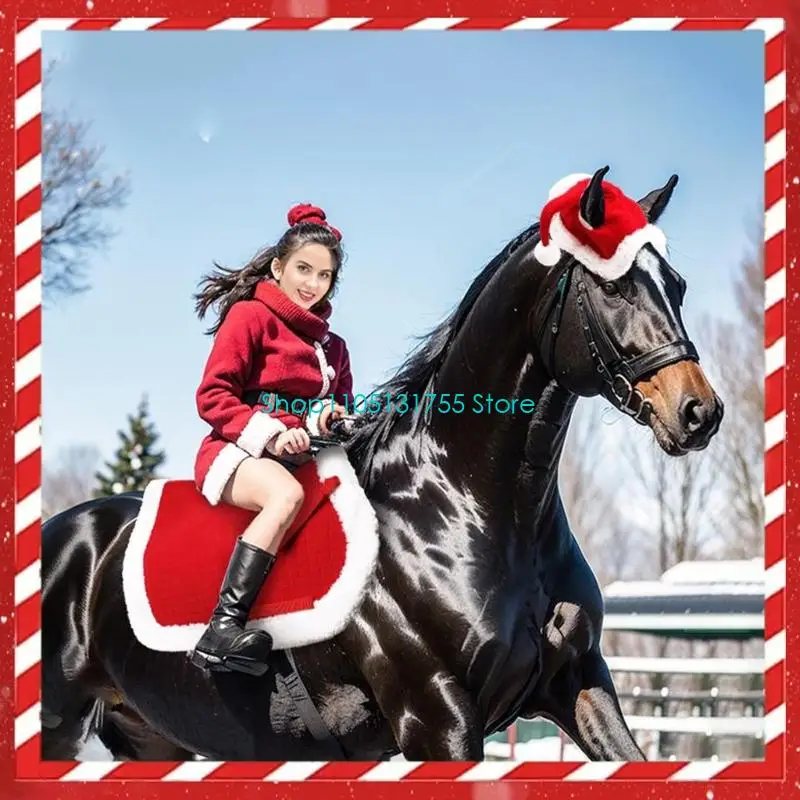 K0EF Breathable Holiday Christmas Themed Equestrian Cap Quick Install Horse Hat Gear,New Year Gift,Secure Equestrian Cap For Hol