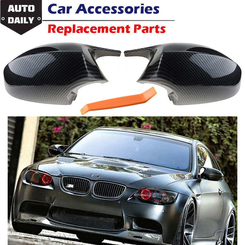 

Pair Side Wing Mirror Cover Rearview Mirror Cap Trims Fit For BMW 1/3 Series E90 E91 2005-2011/E92 E93 2006-2013/E81 E82 E88 E87