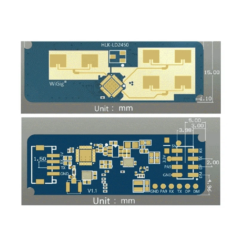 モーションターゲットトラッキングレーダーセンサーモジュール、スマートホームウェーブ、距離角度速度、使いやすい、HLK-LD2450、24g